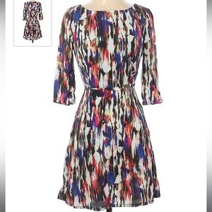 French Connection Silk Multicolored Patterned Dress- Size 4
